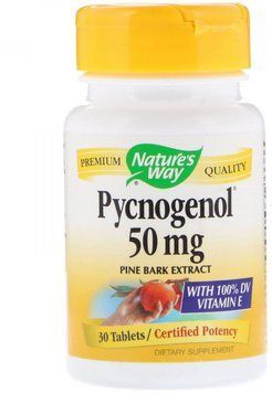 Nature's Way Pycnogenol Pine Bark Extract 50 mg 30 Tabs Пикногенол экстракт сосновой коры 535169 фото