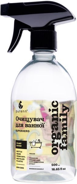 Натуральный универсальный очиститель Purenn Organic Family Superhero для ванной комнаты с рябиной и лимоном 500 мл (475102488007 1323469 фото