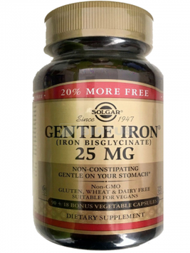 Solgar Gentle Iron 25 mg 90 + 18 caps Мягкое железо 523558 фото