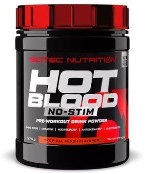 Енергетик Scitec Nutrition Hot Blood No-Stim 375 g/30 servings/tropical punch 998766 фото