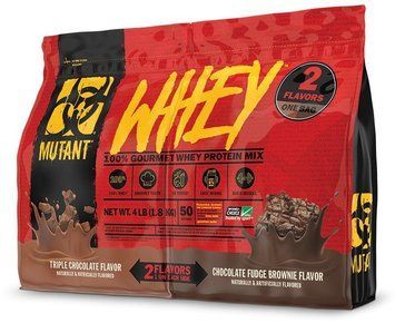 Протеин Mutant Whey Dual Chamber 1800 g /50 servings/ Triple Chocolate and Chocolate Fudge Brownie 719723 фото