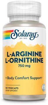 Solaray L-Arginine L-Ornithine 750mg - 50 Veg Capsules 1452761 фото