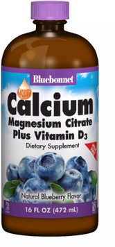 Bluebonnet Nutrition Calcium Magnesium Citrate + Vitamin D3, Natural Blueberrry Flavor, 16 oz (472 ml) (BLB0686) 659812 фото