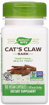 Nature's Way, Cat's Claw Bark, 1,455 mg, 100 Vegan Capsules (NWY11450) 629286 фото