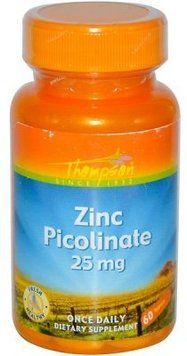 Thompson Zinc Picolinate 25 mg 60 Tabs Цинк пиколинат 551534 фото