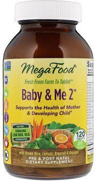 MegaFood Baby & Me 2 120 Tabs Вітаміни та мінерали для вагітних 2 552236 фото