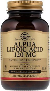Solgar Alpha Lipoic Acid Солгар Альфа-ліпоєва кислота 120 mg 60 Vegetable Capsules 480544 фото