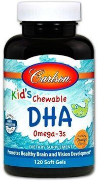 Carlson Labs Kids Chewable DHA Bursting Orange Flavor 120 Soft Gels (CAR-01571) 533245 фото
