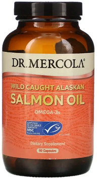 Dr. Mercola Wild Caught Alaskan Salmon Oil Жир дикого аляскинского лосося 90 капсул 827393 фото