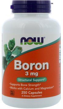 NOW Foods Boron 3 mg 250 caps (Бор) 416718 фото