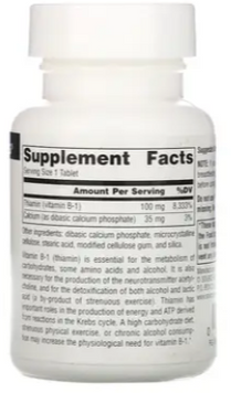 Source Naturals Vitamine B-1 100 mg 100 tab / 100 servings 417283 фото