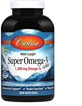 Carlson Labs Super Omega-3 Gems 300 Soft Gels Супер Омега-3 552360 фото