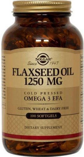 Solgar Flaxseed Oil 1250 mg 100 Softgels 497237 фото