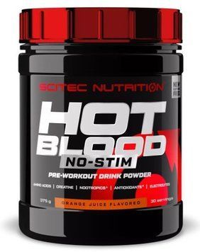 Енергетик Scitec Nutrition Hot Blood No-Stim 375 g / 30 servings / orange juice 998767 фото