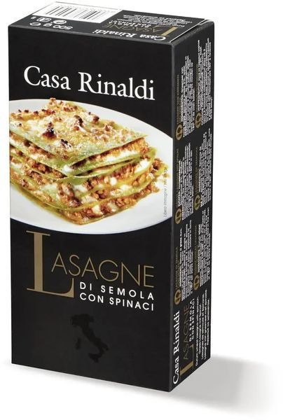 Лазанья Casa Rinaldi из твердых сортов пшеницы со шпинатом 500 г (8006165394055) 1188662 фото