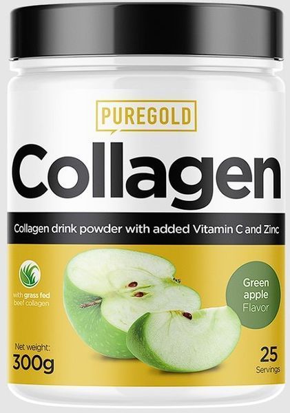 Pure Gold Protein Collagen Колаген зі смаком зелене яблуко 300 грам 934746 фото