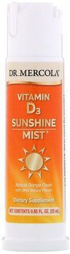 Dr. Mercola Vitamin D3 Sunshine Mist 0.85 fl oz (25 ml) Natural Orange Flavor Витамин Д3 550739 фото