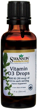 Swanson, Vitamin D3 Liquid Drops 50 mcg 29.6 ml (SWA-11368) 608385 фото