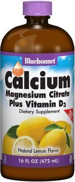 Bluebonnet Nutrition Calcium Magnesium Citrate + Vitamin D3, Natural Lemon Flavor, 16 oz (472 ml) (BLB0688) 659813 фото