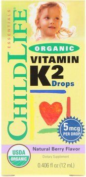 ChildLife, Organic, Vitamin K2 Drops, Natural Berry Flavor, 0.406 fl oz (12 ml) (CDL14500) 623262 фото