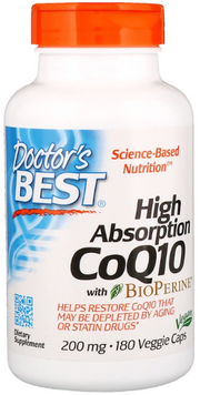 Doctor's Best High Absorption CoQ10 200 mg 180 Caps (DRB-00329) 585178 фото