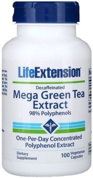 Life Extension Mega Green Tea Extract Decaffeinated 100 Veggie Caps Зеленый чай экстракт мега 535103 фото