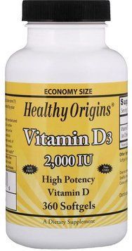 Healthy Origins Vitamin D3 2,000 IU 360 Softgels Витамин D3 534464 фото