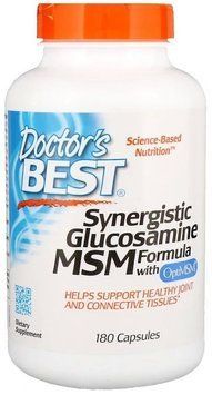 Doctor's Best Synergistic Glucosamine MSM Formula, with OptiMSM, 180 Capsules (DRB-00070) 654370 фото
