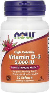 NOW Foods Vitamin D-3 5000 IU Softgels 30 caps 1417552 фото