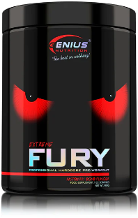 Передтренувальний комплекс Genius Nutrition Fury extreme 400 g / 22 servings / Raspberry 1021993 фото