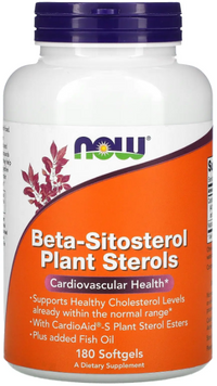Now Foods Beta-Sitosterol Plant Sterols Бета-ситостерол 180 мягких таблеток 1158598 фото