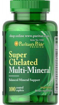 Puritan's Pride Super Chelated Multi Mineral Мультиминеральный комплекс 100 веганских капсул 775983 фото