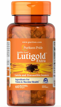 Puritan's Pride Healthy Eyes Lutein Extra with Zeaxanthin Лютеин з зеаксантином 60 гелевих капсул 775228 фото