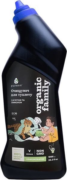 Натуральный туалетный очиститель Organic Family Purenn с мятой и лимоном 1 л (4751024880135) 1323474 фото