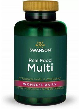 Swanson Real Food Multi Women's Daily Мультівітаміни на кожен день для жінок 90 веганських капсул 776353 фото