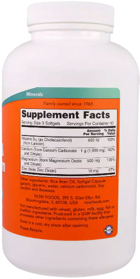 NOW Foods Calcium And Magnesium With Vitamin D3, 120 Softgels (NF1251) 685586 фото