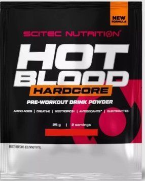 Енергетик Scitec Nutrition Hot Blood Hardcore 25 g/2 servings/blackcurrant goji berry 998769 фото