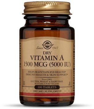 Solgar Dry Vitamin A Солгар Витамин А 1500 мкг, 100 таблеток 523561 фото