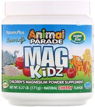Nature's Plus, Animal Parade, Mag Kidz, Children's Magnesium, Natural Cherry Flavor, 0.37 lb (171 g) (NTP29943) 631429 фото