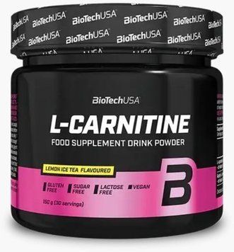 Жиросжигатель BiotechUSA L-Carnitine drink powder 150 g/ 30 servings/ lemon ice tea 999674 фото