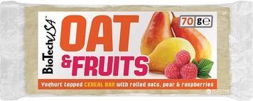 Батончик-мюсли BioTechUSA Oat Bar 70 g / 1 serving / Yoghurt pear raspberry 1183015 фото