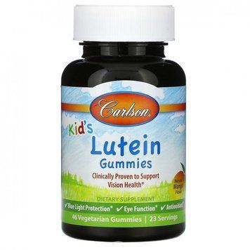 Carlson Labs Kid's Lutein Gummies Лютеїн Дитячий смак манго 46 жувальних таблеток 1117571 фото
