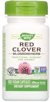 Nature's Way, Red Clover Blossom/Herb, 800 mg, 100 Vegan Capsules (NWY16000) 629289 фото