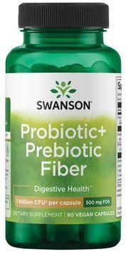 Swanson Probiotic+ Prebiotic Fiber 1 Billion Cfu - 60 Veg Capsules 1456818 фото