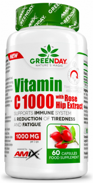 Amix GreenDay ProVegan Vitamin C 1000 mg with RoseHip 60 vegan caps / 60 caps 1059674 фото