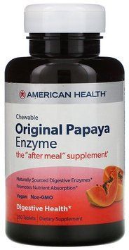 American Health Chewable Original Papaya Enzyme, 250 Chewable Tablets (AMH-50104) 681193 фото