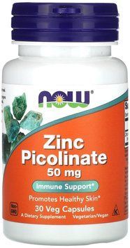 NOW Foods Zinc Picolinate 50 mg 30 veg caps Цинк пиколинат 1417553 фото