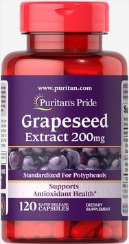 Puritan's Pride Grapeseed Extract 200 mg 120 caps 442732 фото