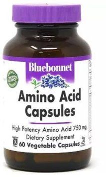 Bluebonnet Nutrition Amino Acid 750 mcg Комплекс Аминокислот 750 мг 60 вегетарианских капсул 993627 фото