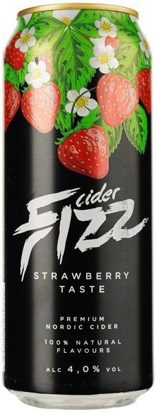 Упаковка сидра Fizz Strawberry 4% 0.5 л ж/б 24 шт. (4740098079316_24) 1299617 фото